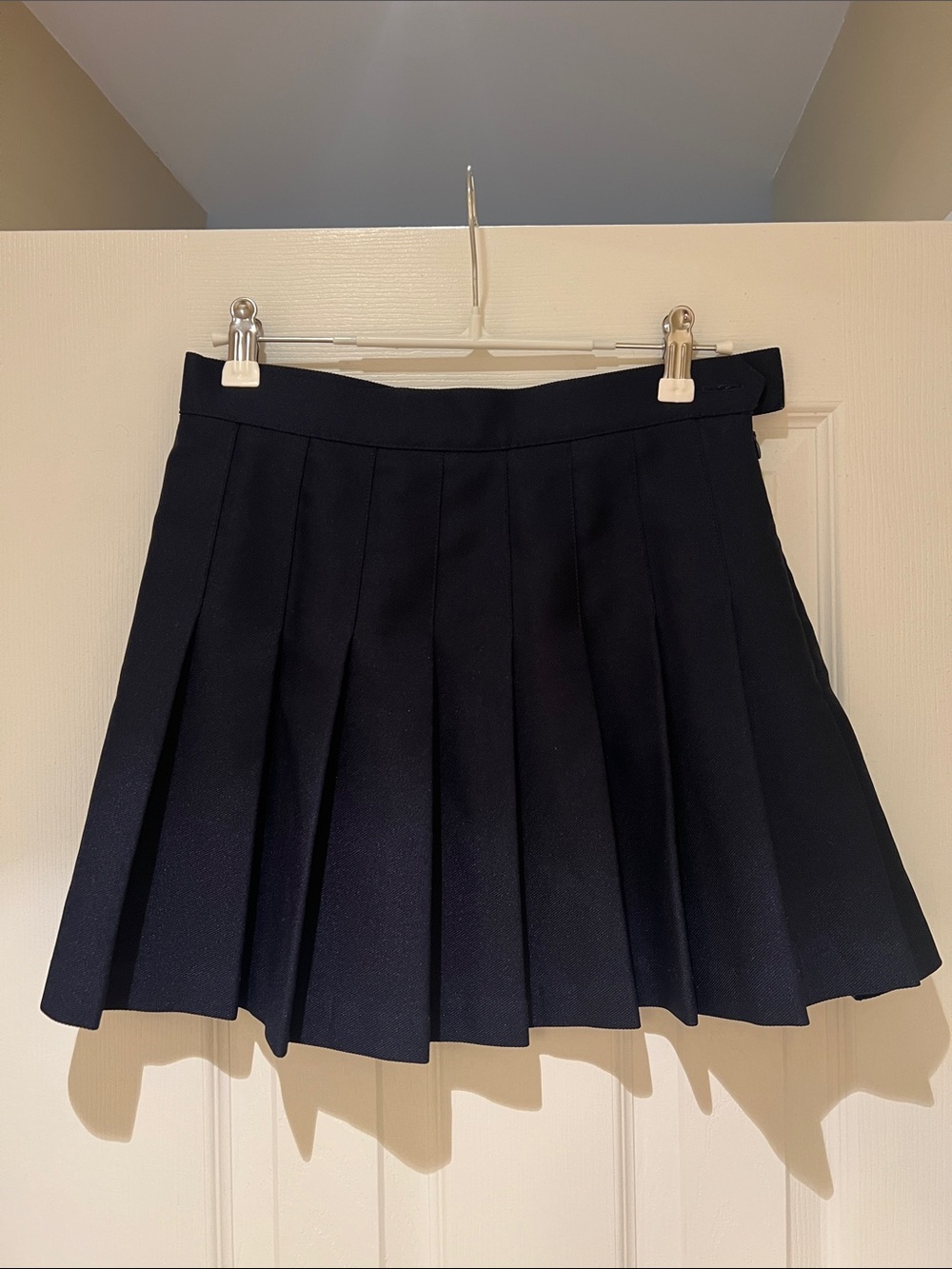 American Apparel Navy Pleated Mini Skirt